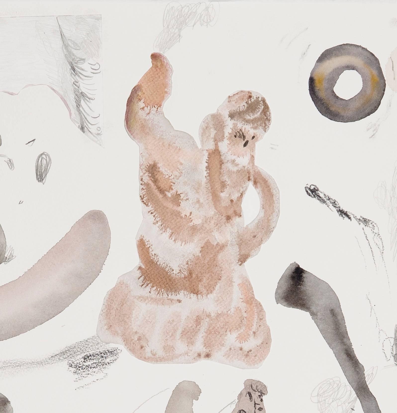 Untitled (Men In Museums III) - Gray Nude by Guðmundur Thoroddsen