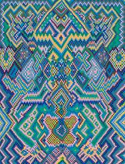 Grid Painting 2 (Twelve Colors Arranged on a Hand-Drawn Grid)