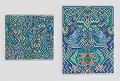 Grid Painting 2 (Twelve Colors Arranged on a Hand-Drawn Grid)