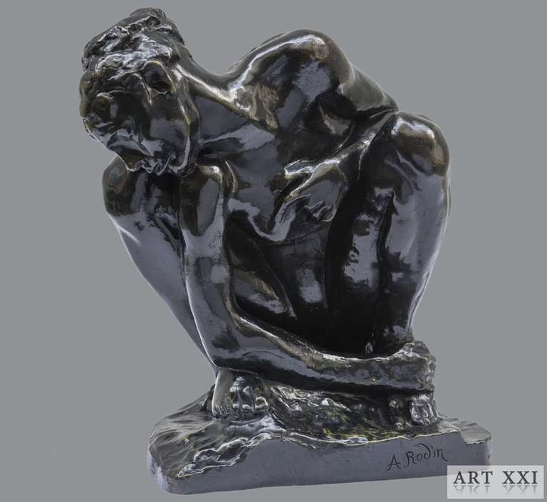 Squat woman - Sculpture by Auguste Rodin