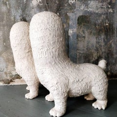 Large Ceramic sculpture: 'Faceless Guardian Dogs'