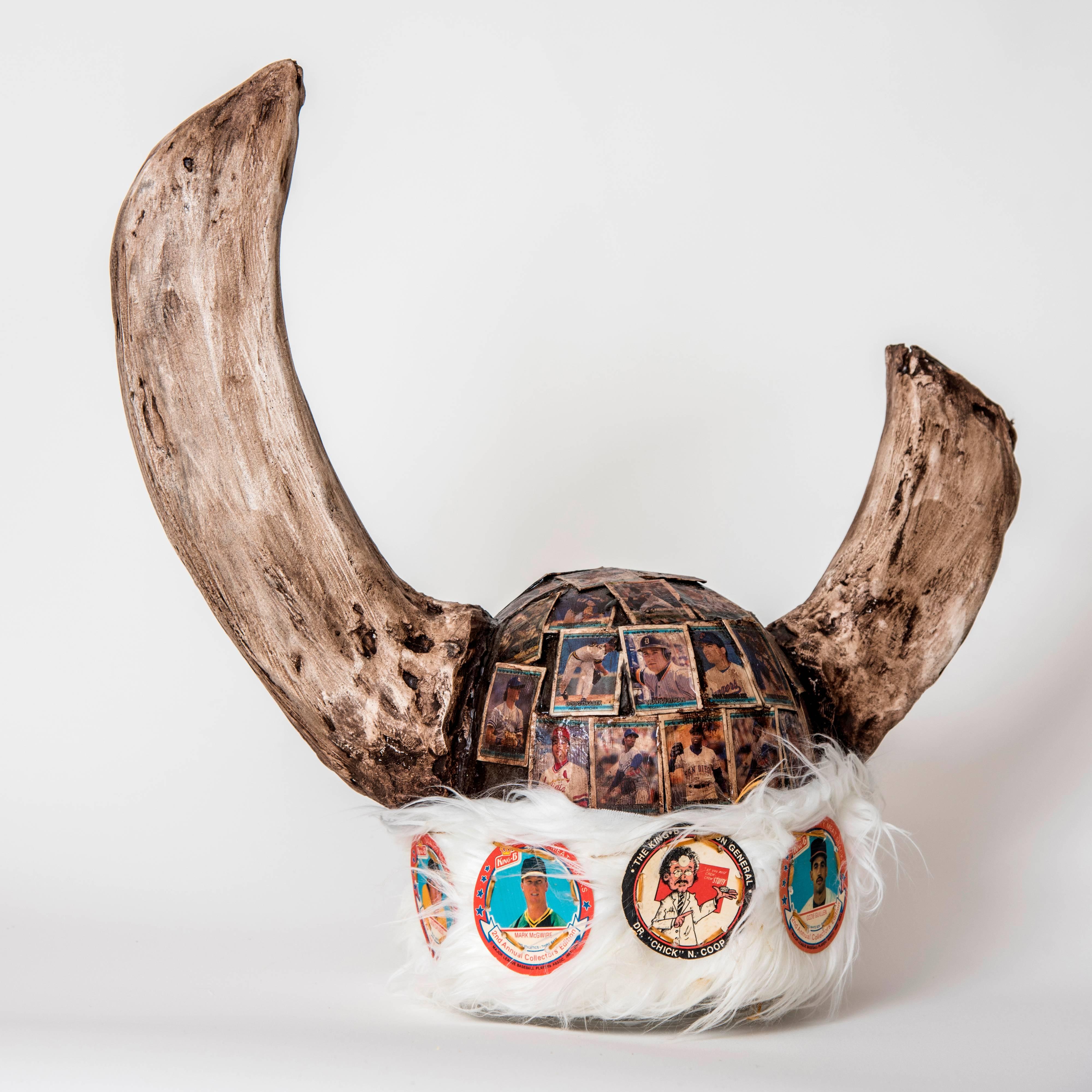 Joshua Goode Abstract Sculpture - Dr. Chicken Coop Viking Helmet