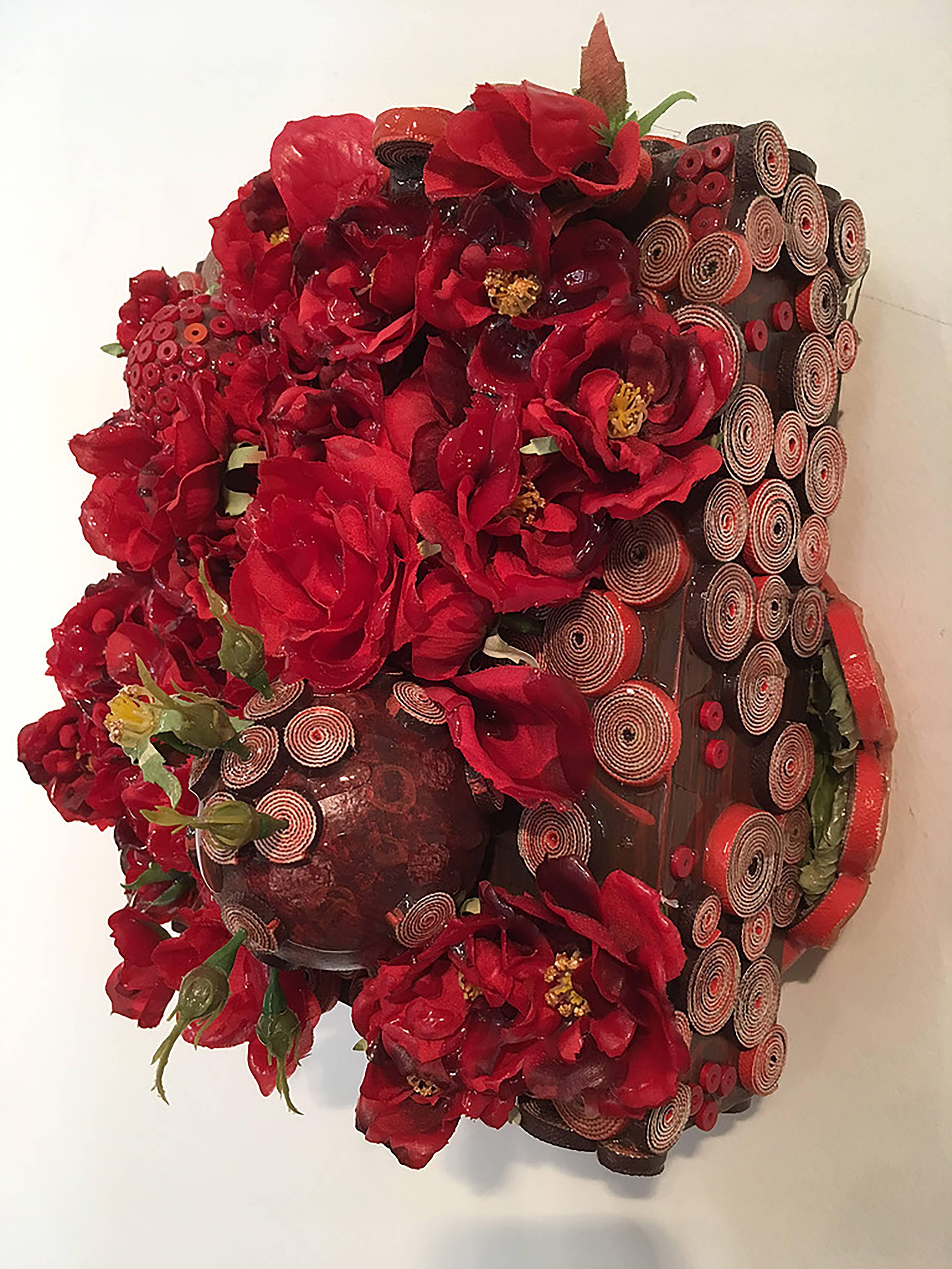 roses. red - Contemporary Mixed Media Art by Joyce Barker-Schwartz