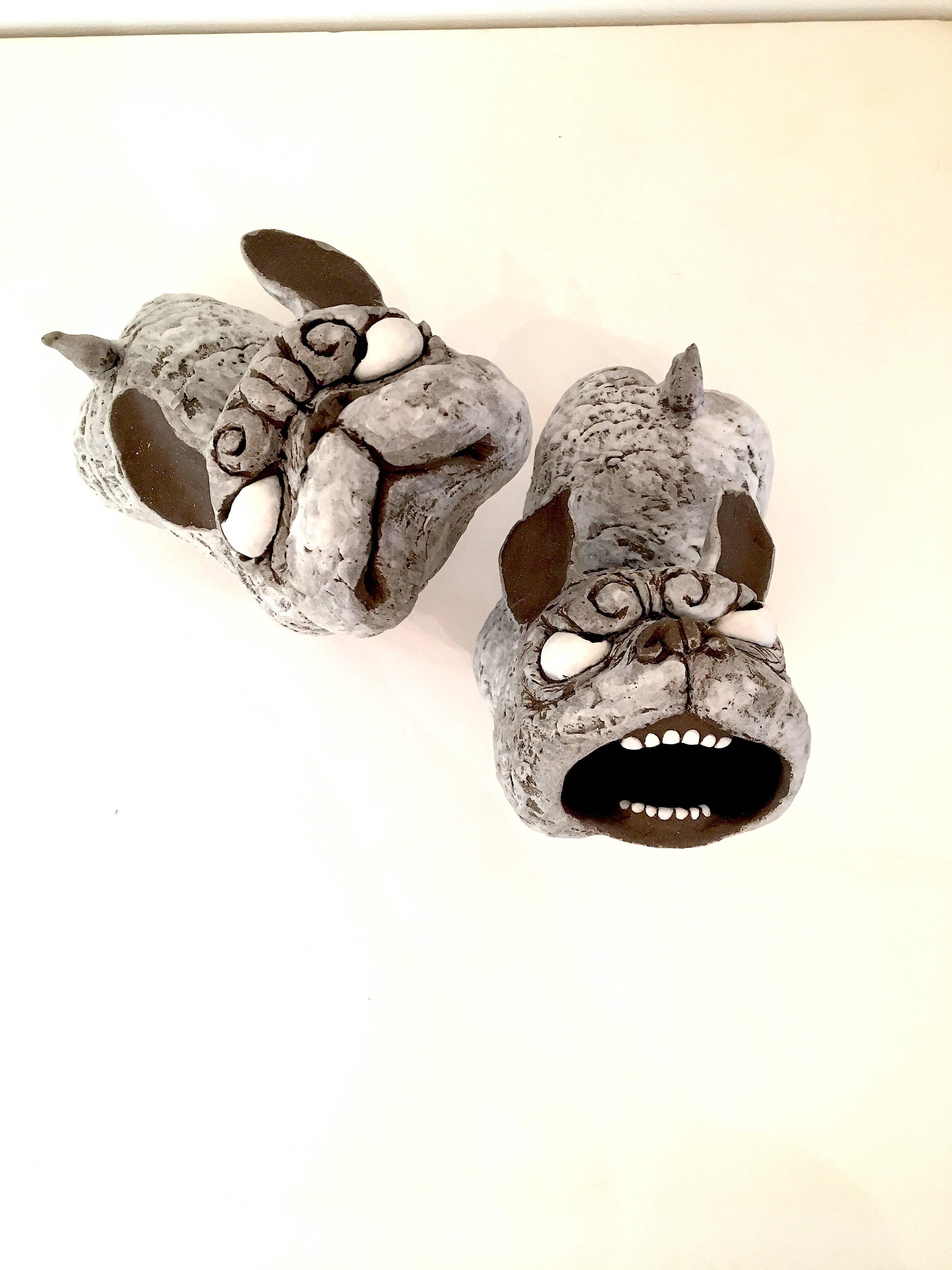 Guardian Dogs Medium  - Sculpture by Kenjiro Kitade