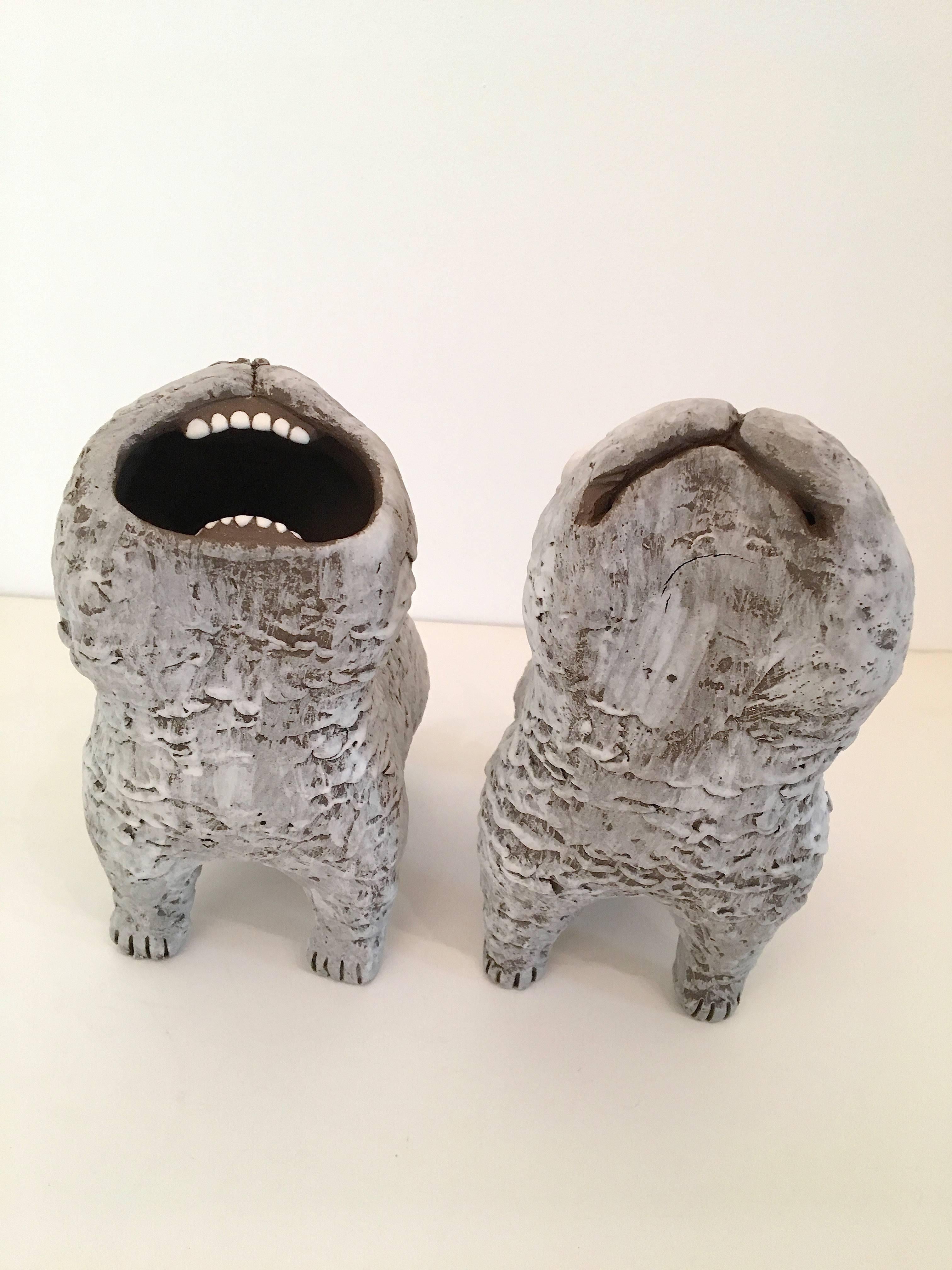 Kenjiro Kitade Figurative Sculpture - Guardian Dogs Medium 