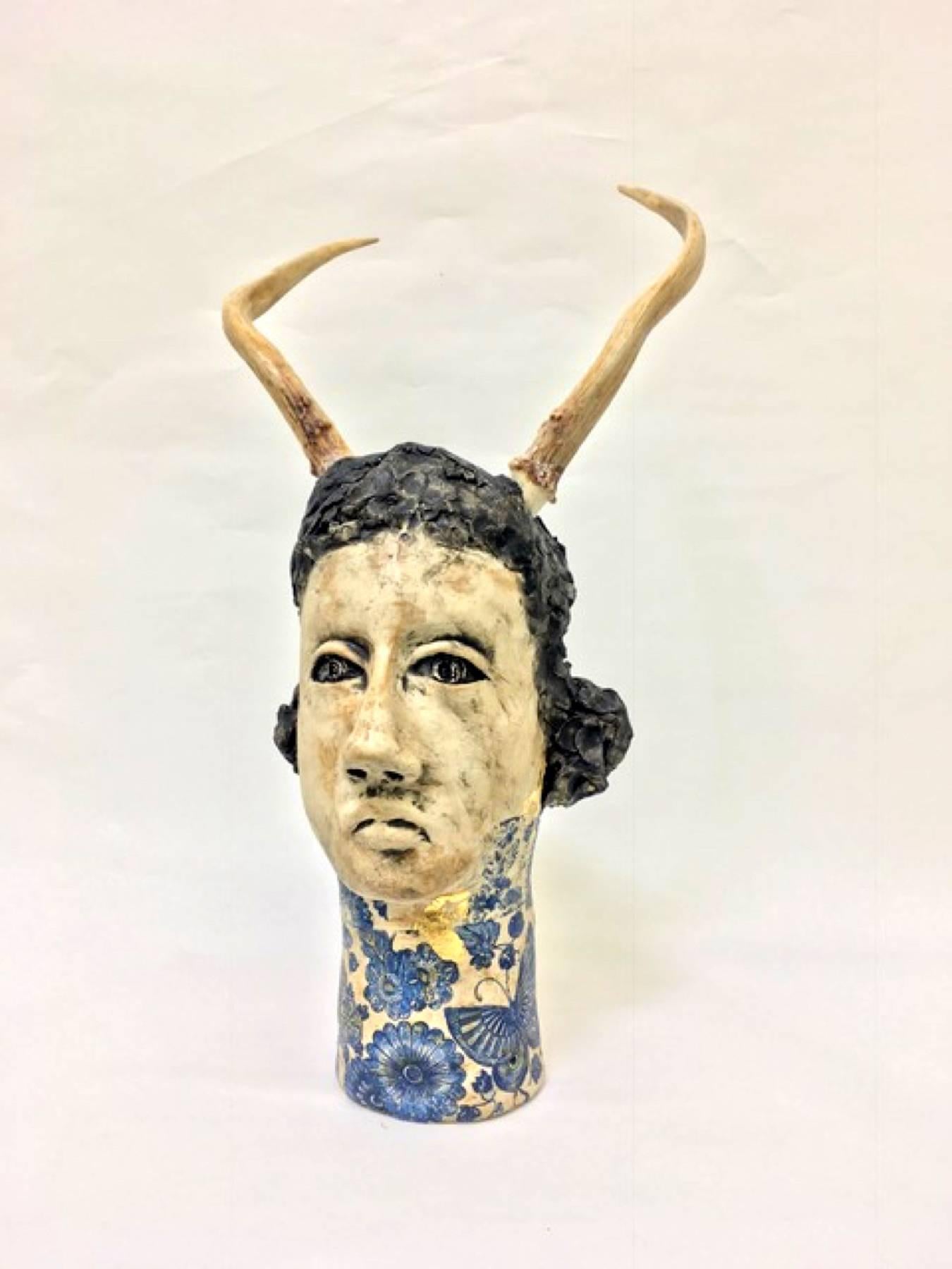 Ashley Benton Figurative Sculpture - Ceramic Sculpture; 'Her Name May Have Been Ruth'