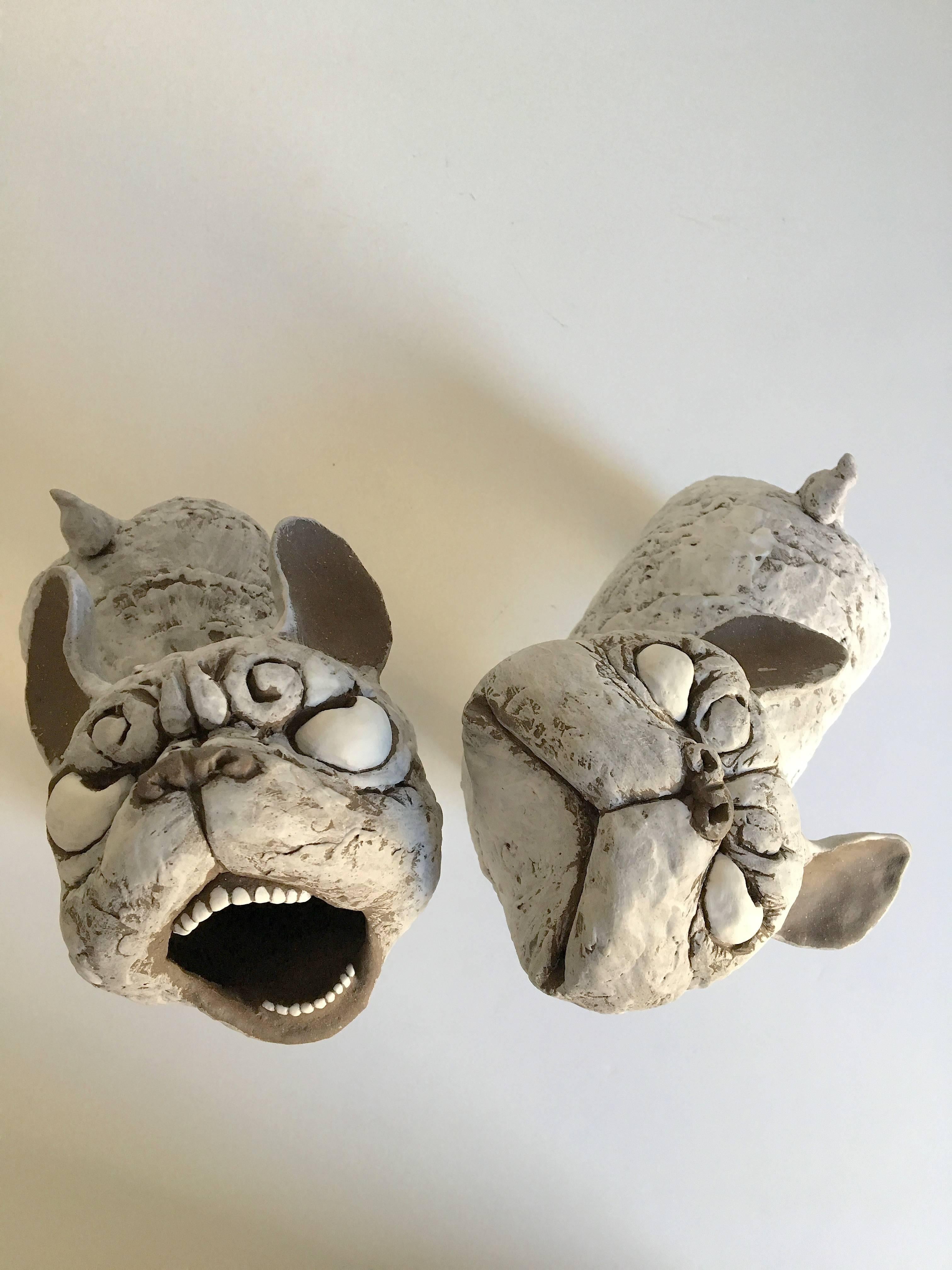 Guardian Dogs Medium  - Contemporary Sculpture by Kenjiro Kitade