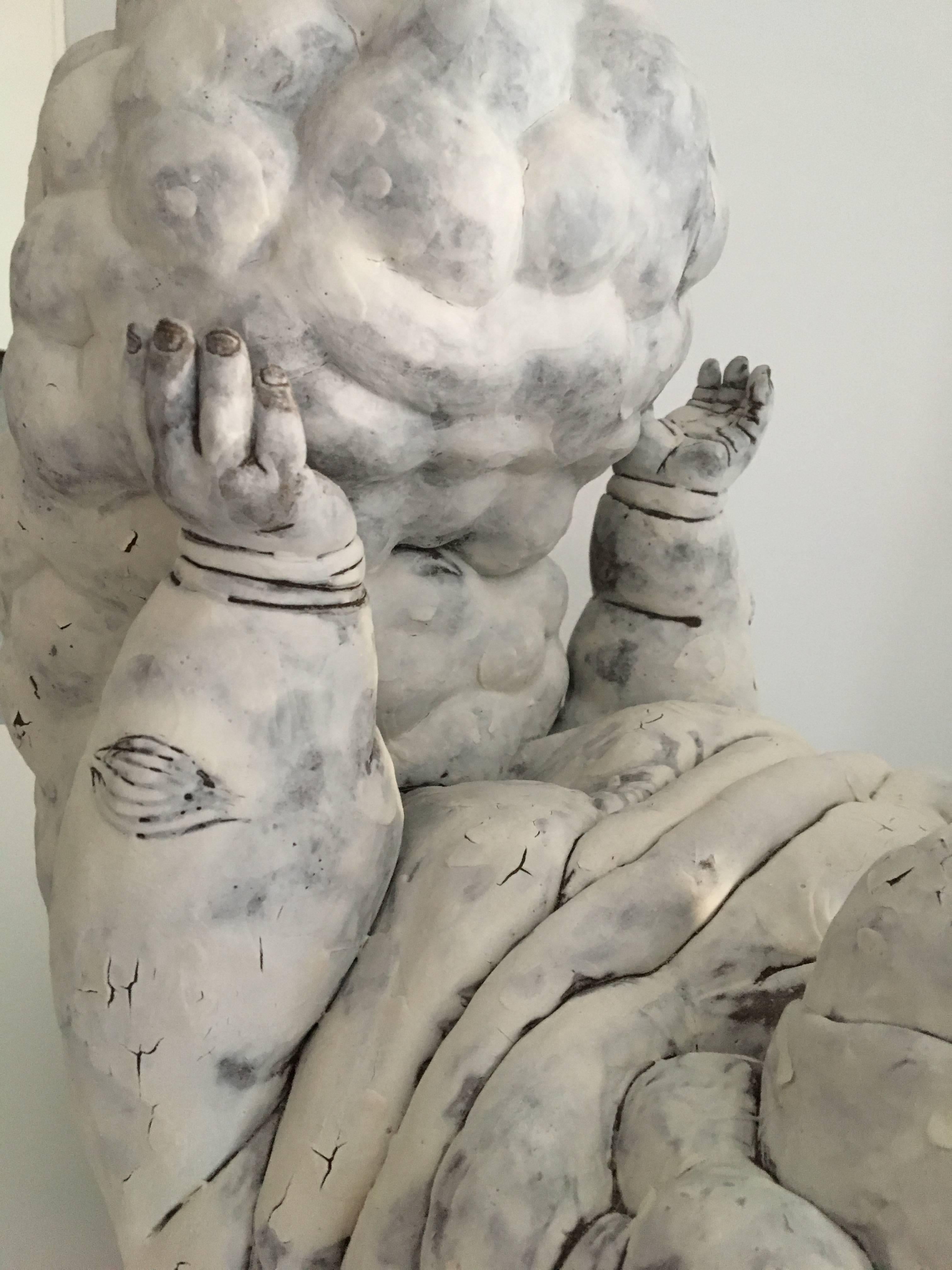 Ceramic Figure: 'Raise' - Sculpture by Kenjiro Kitade