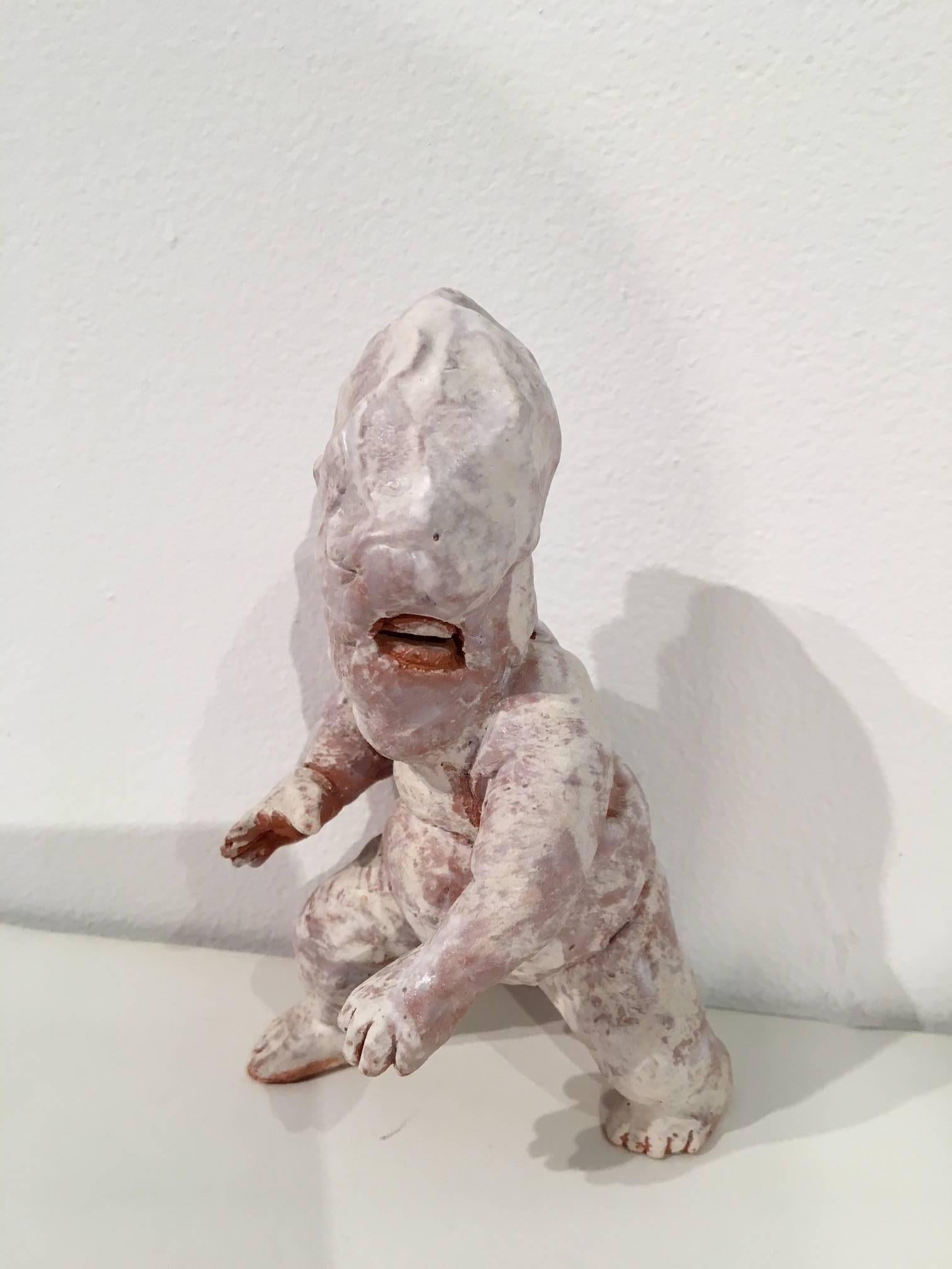 Enfant Terrible - Beige Nude Sculpture by Kenjiro Kitade