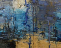 Fire Pond 2, Abstract Landscape Oil Painting