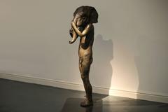 Standing Elephant, bronze sculpture