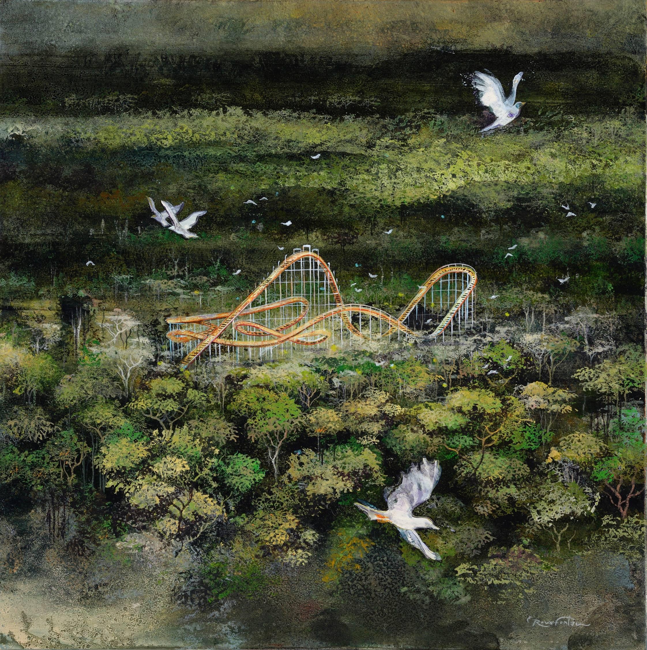 Eric Roux-Fontaine Landscape Painting - Anges vagabonds