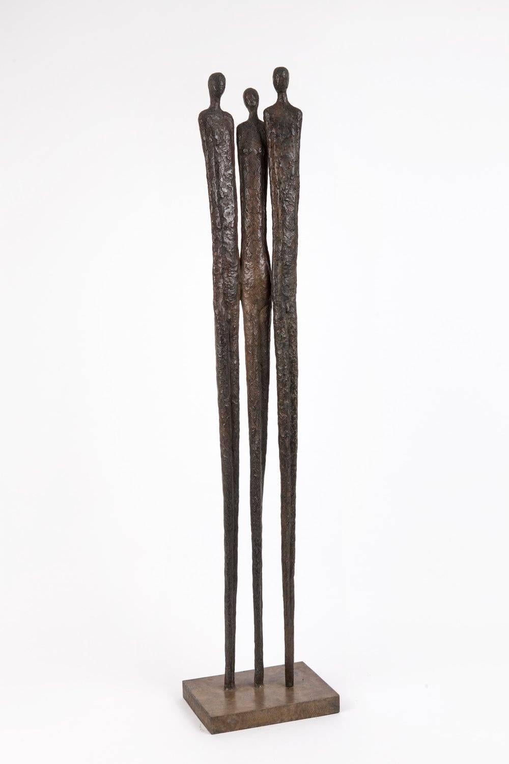 Chantal Lacout Abstract Sculpture - Jeanne Jules et Jim, bronze sculpture