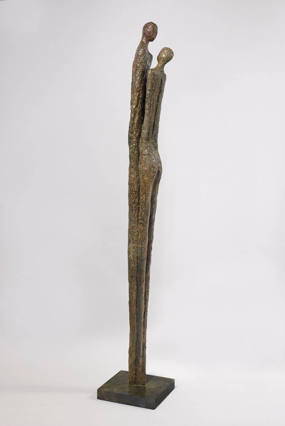 Chantal Lacout Abstract Sculpture - Les amoureux, bronze sculpture