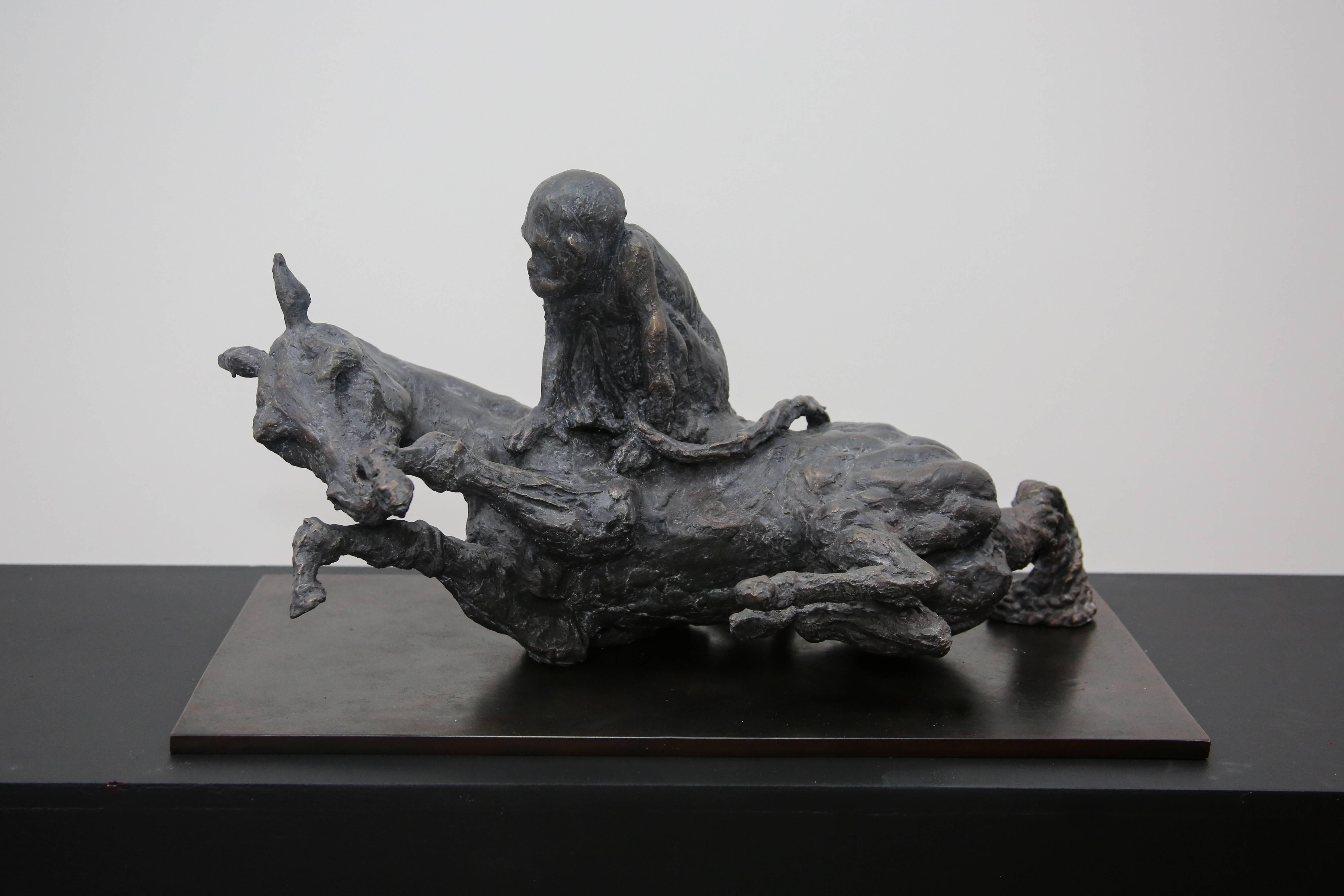Beth Carter Figurative Sculpture - Monkey and Horse, bronze sculpture