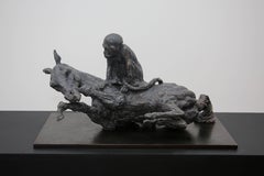 Monkey and Horse, bronze sculpture