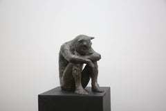 Sitting Minotaur, bronze sculpture
