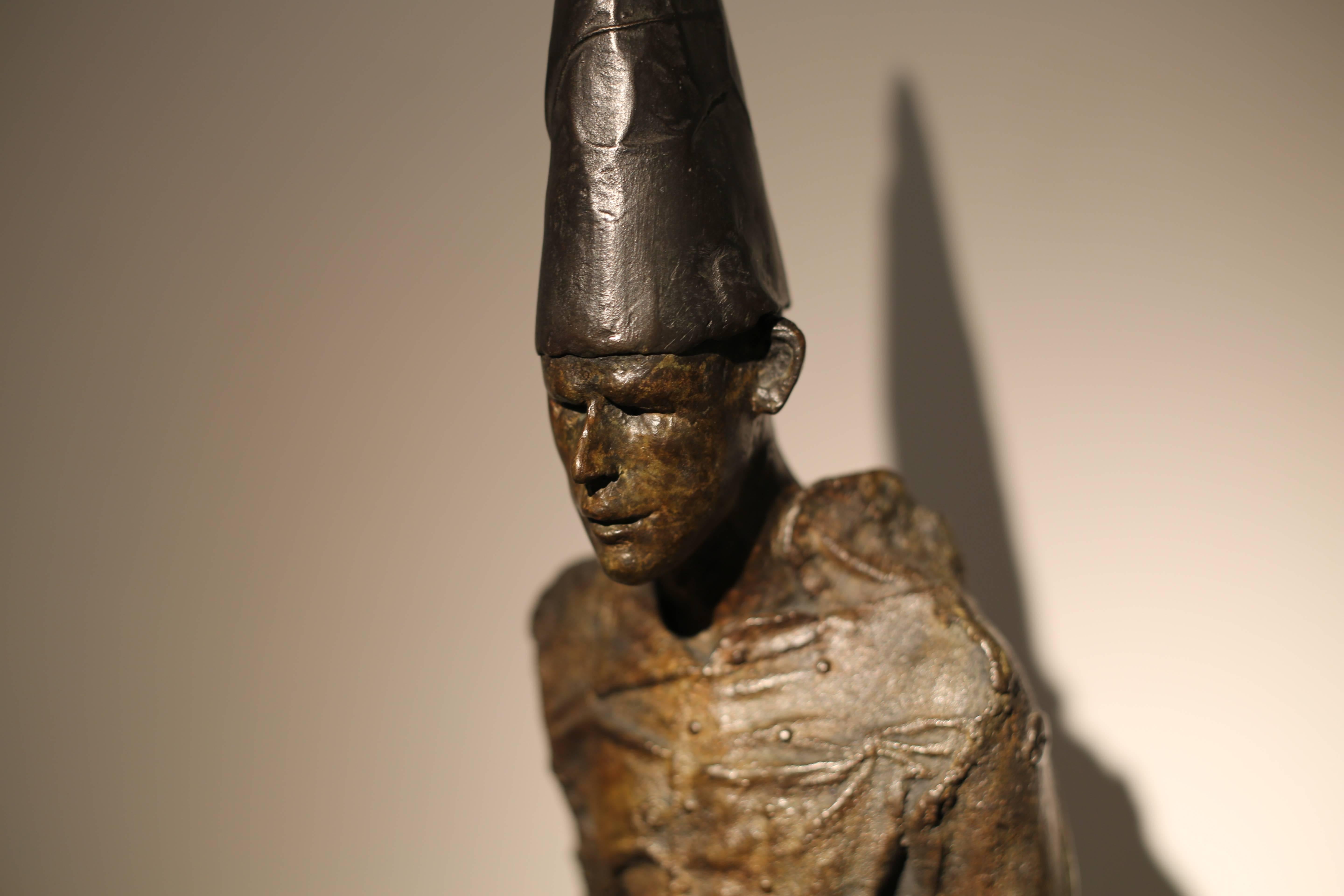 Dunce, bronze sculpture - Sculpture by Beth Carter