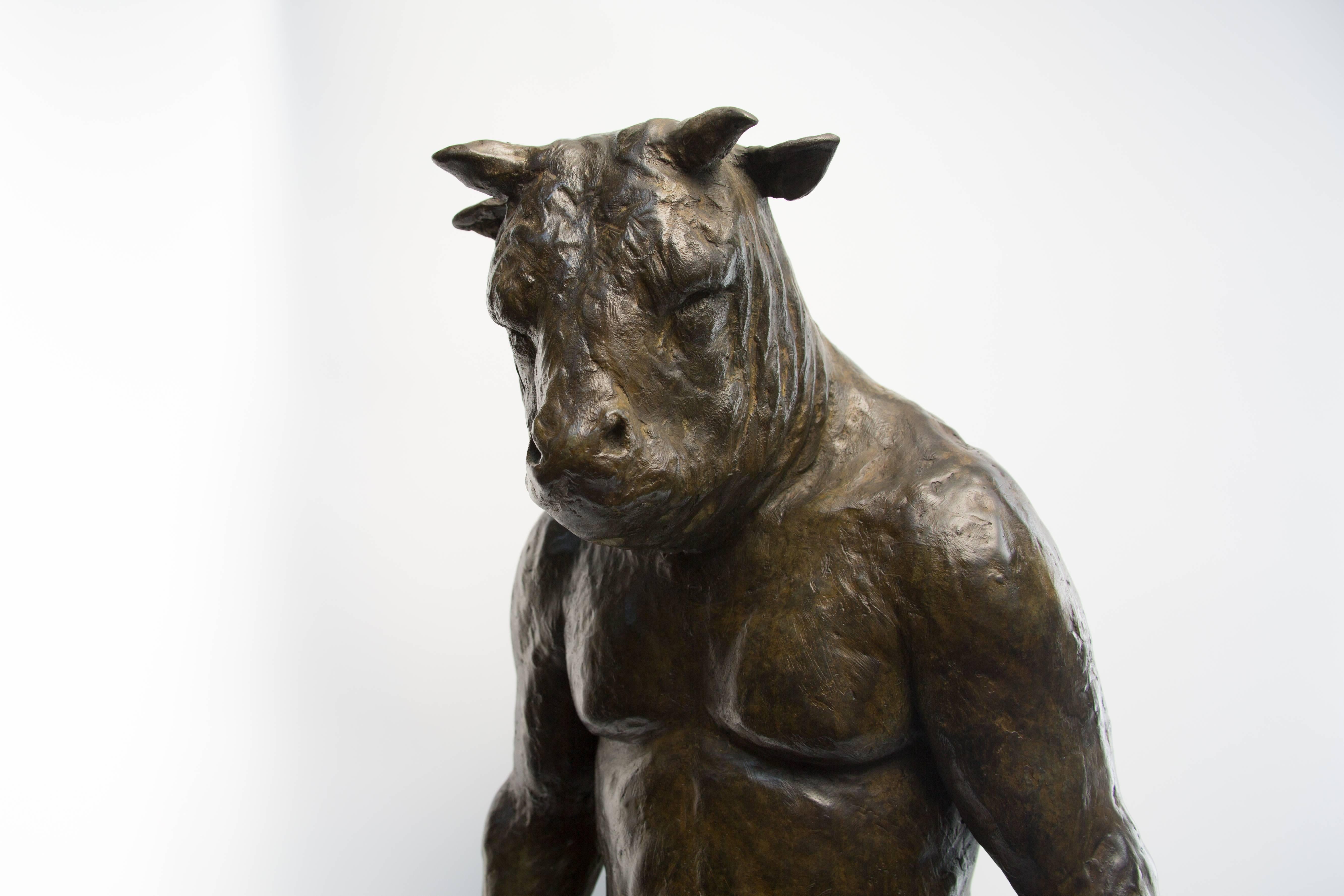 This bronze sculpture depicts an animal and human figure, inspired by mythology and imaginative realism, and is a bronze casting of animal head on human body.

Anyone who shares Beth Carter’s fascination with the human condition must surely embrace