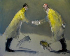 Bonjour! Cher monsieur, Contemporary Style Oil Painting
