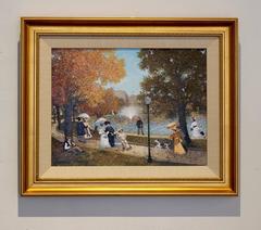 Boston Commons Frog Pond, Acrylic Paint on Board