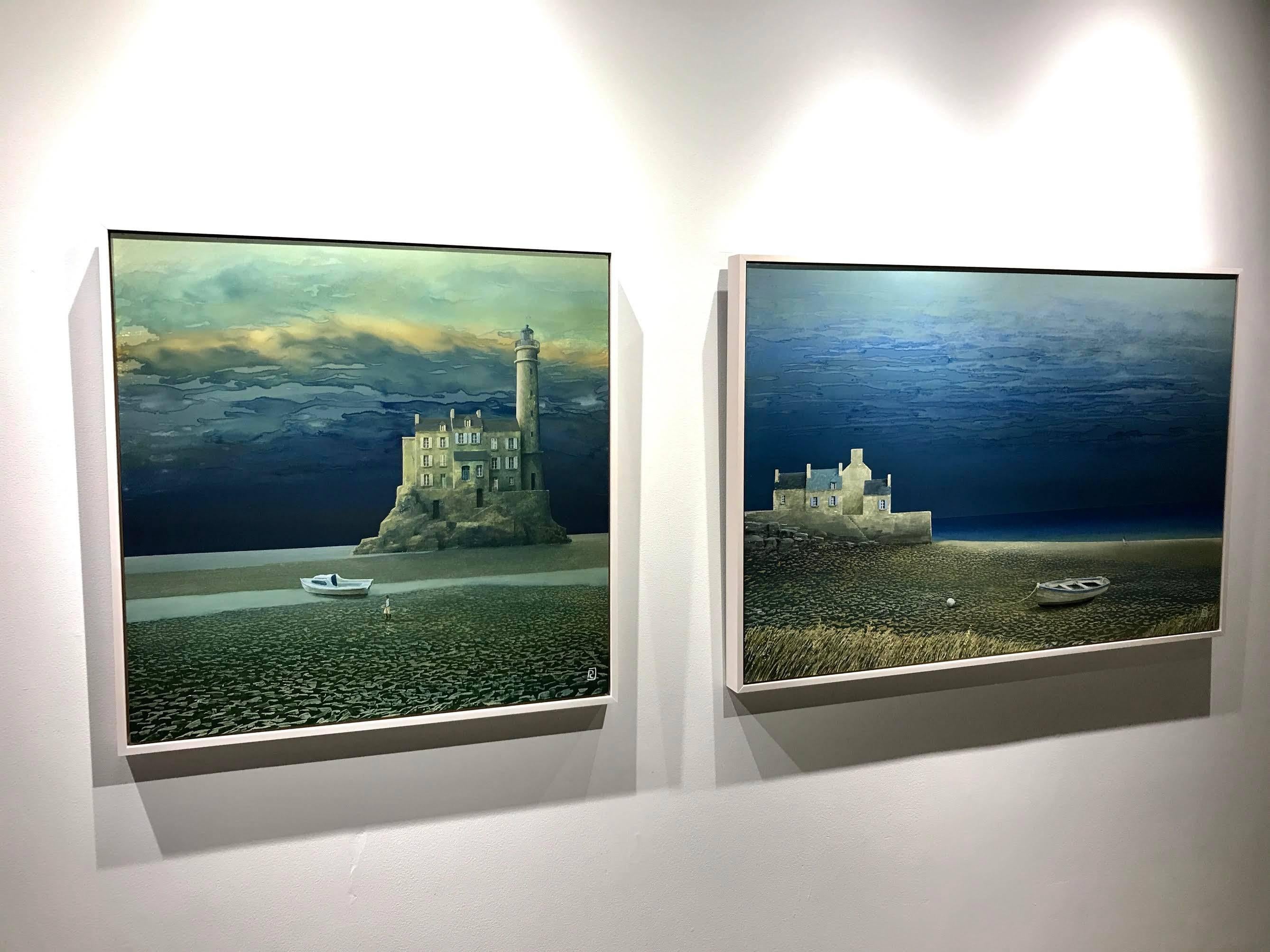Philippe Charles Jacquet is not simply a painter of landscapes; he is a creator.  Jacquet has mastered the ability to combine what is real and what is imagined. As a result, his compositions, heavily inspired by Brittany coasts and estuaries, have