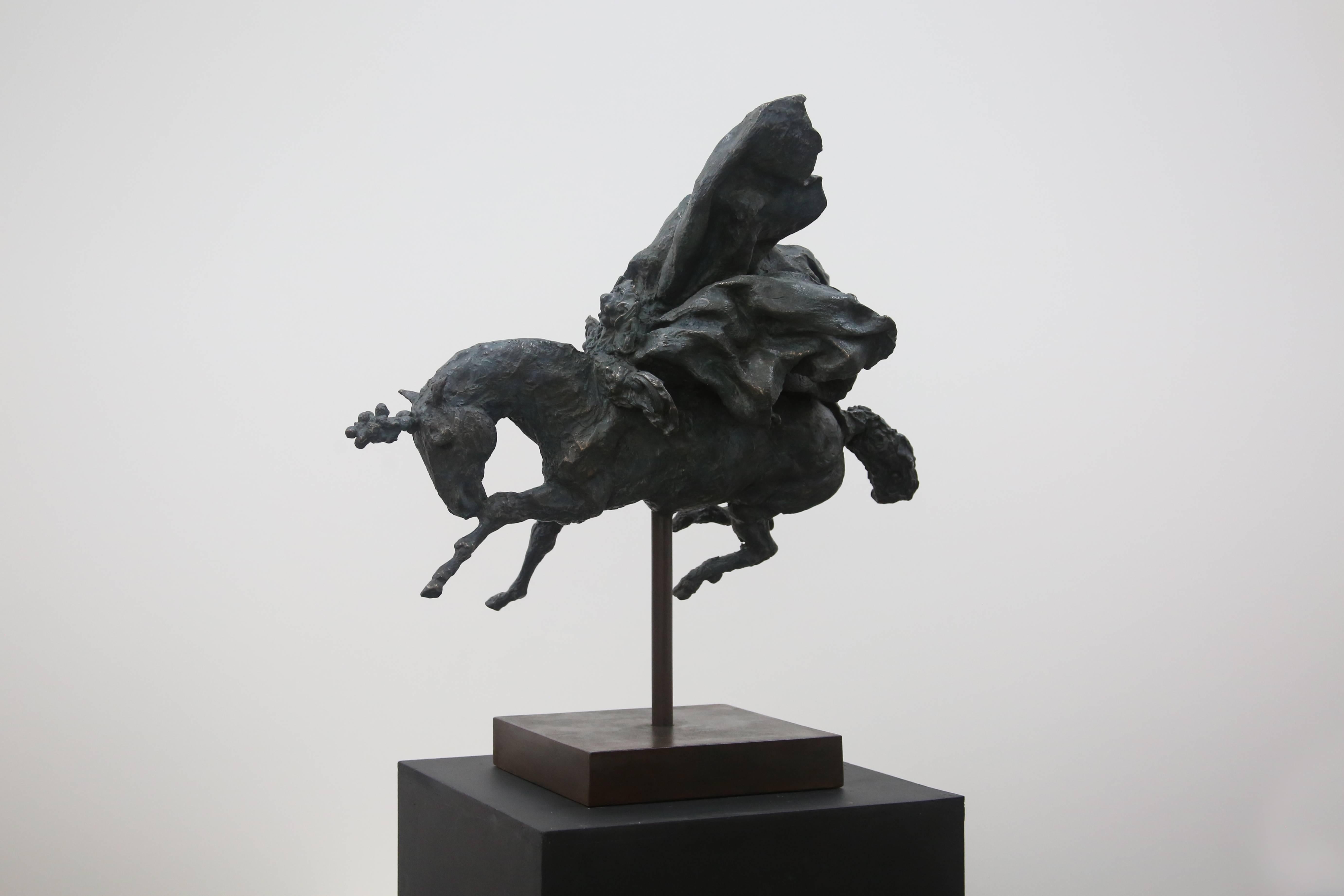Pegasus, Bronze sculpture - Sculpture by Beth Carter