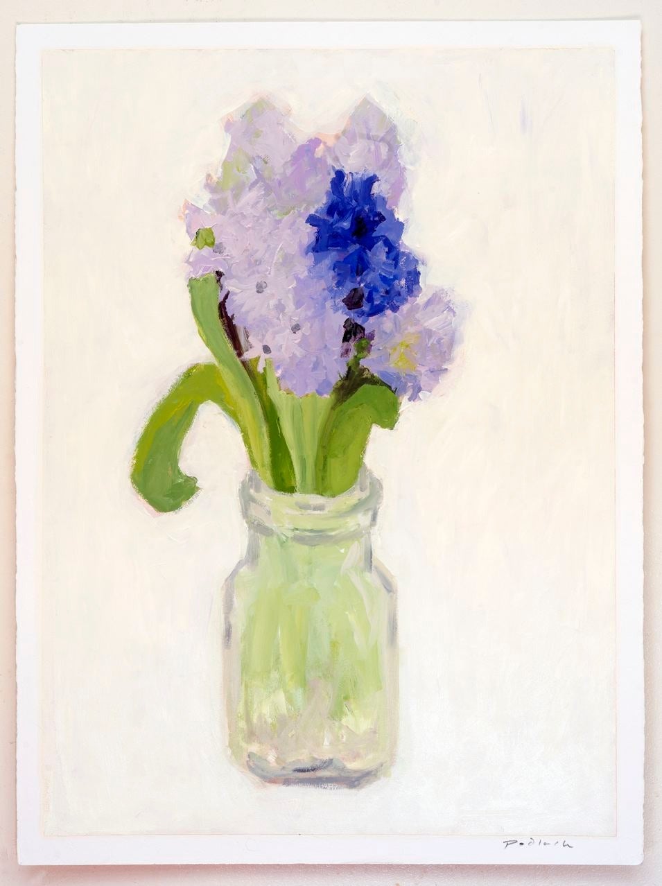 Hyacinths in a Jar - Painting by Betsy Podlach