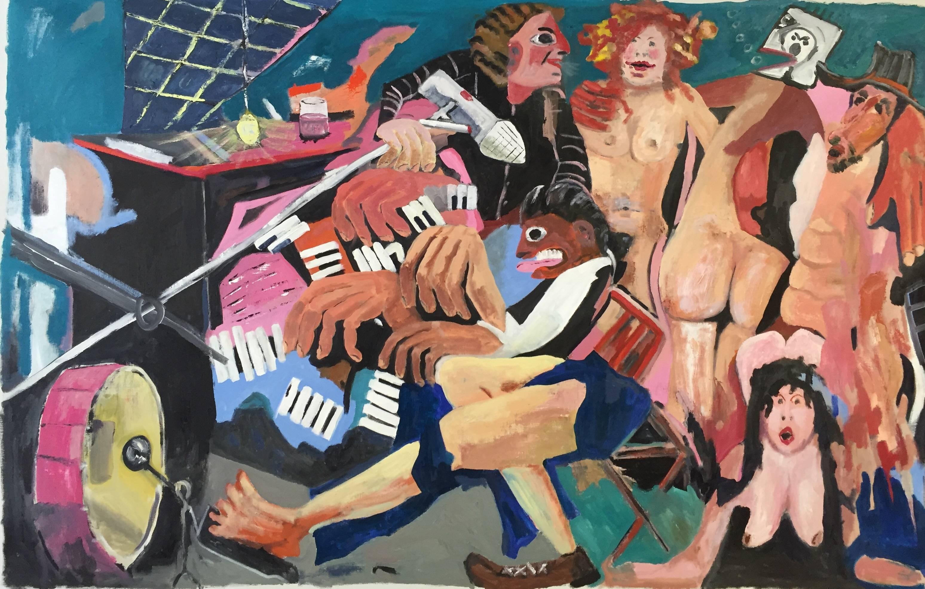 Whit Conrad Figurative Painting - All Jazzed Up