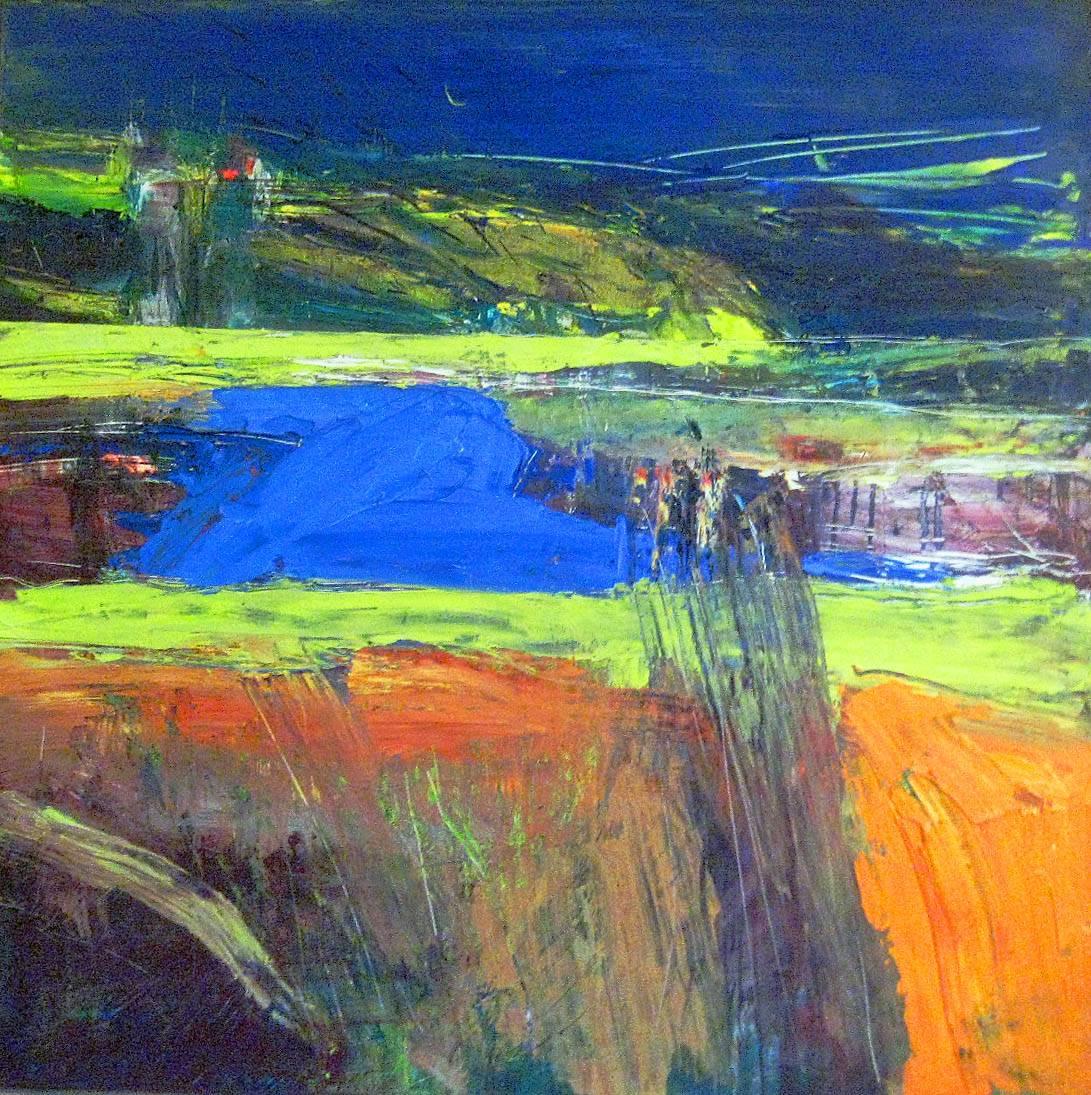 Helen Cantrell Landscape Painting - Salt Marsh Radiant Blue