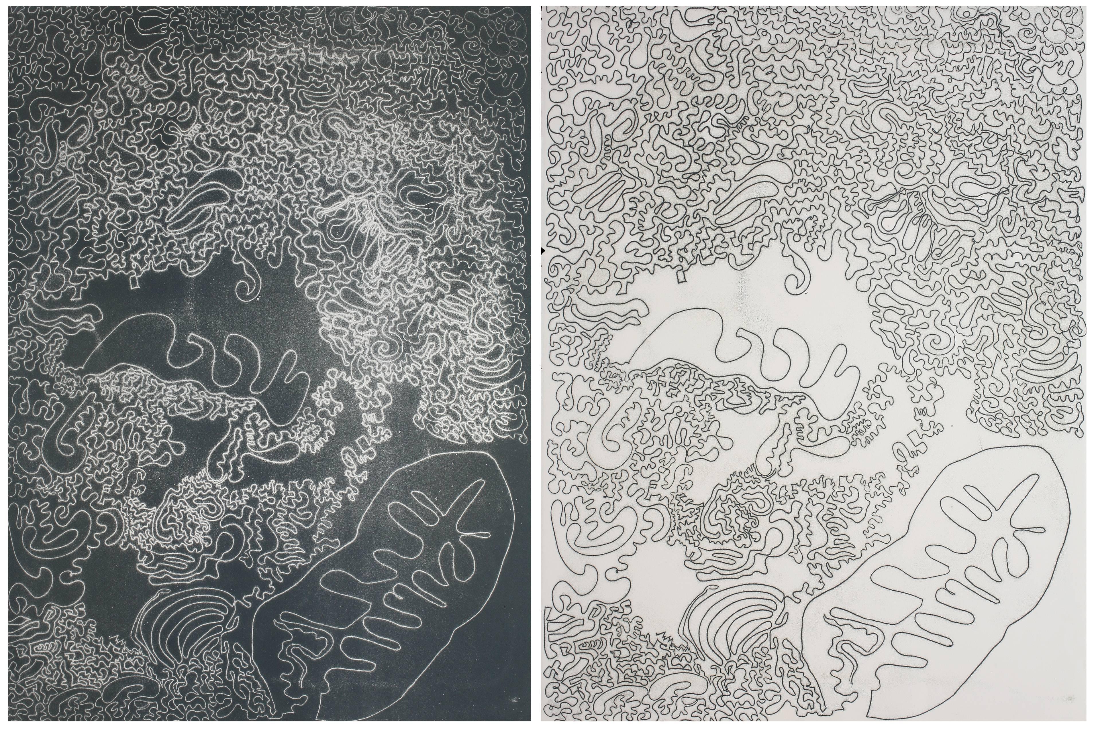 Mary Manning Abstract Print - Nag and Nagaina Diptych