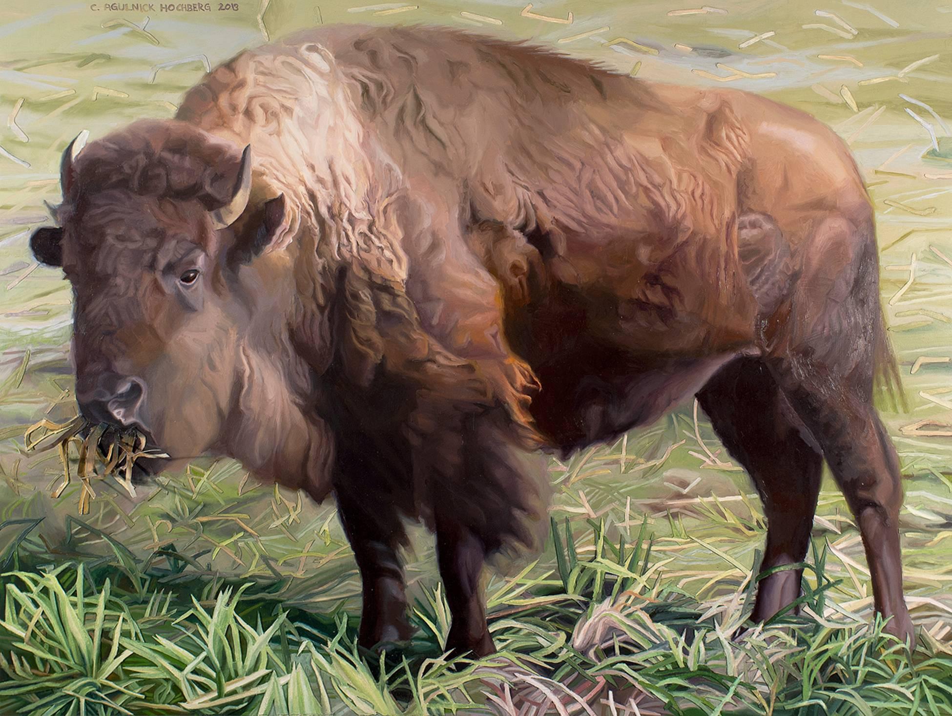 Cheryl Agulnick Hochberg Animal Painting - Slovenly Bison