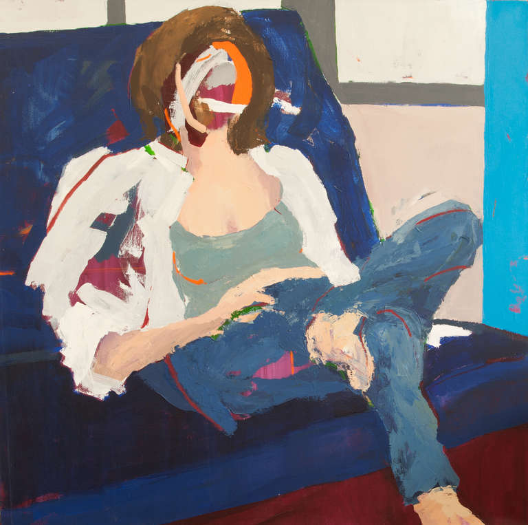 Geoffrey Stein Portrait Painting - Blue Couch