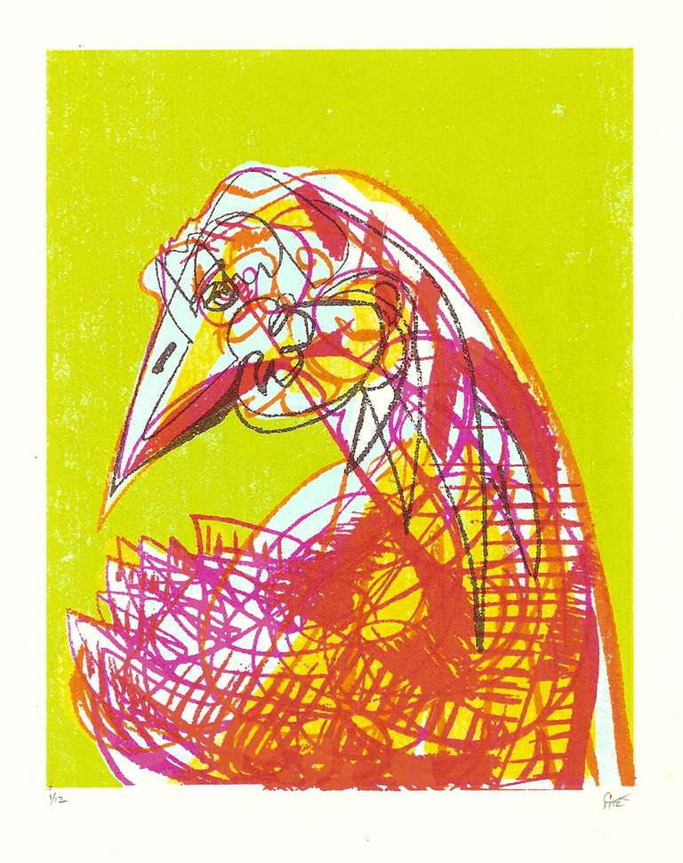 Christopher Shore Print - Chartruese Bird