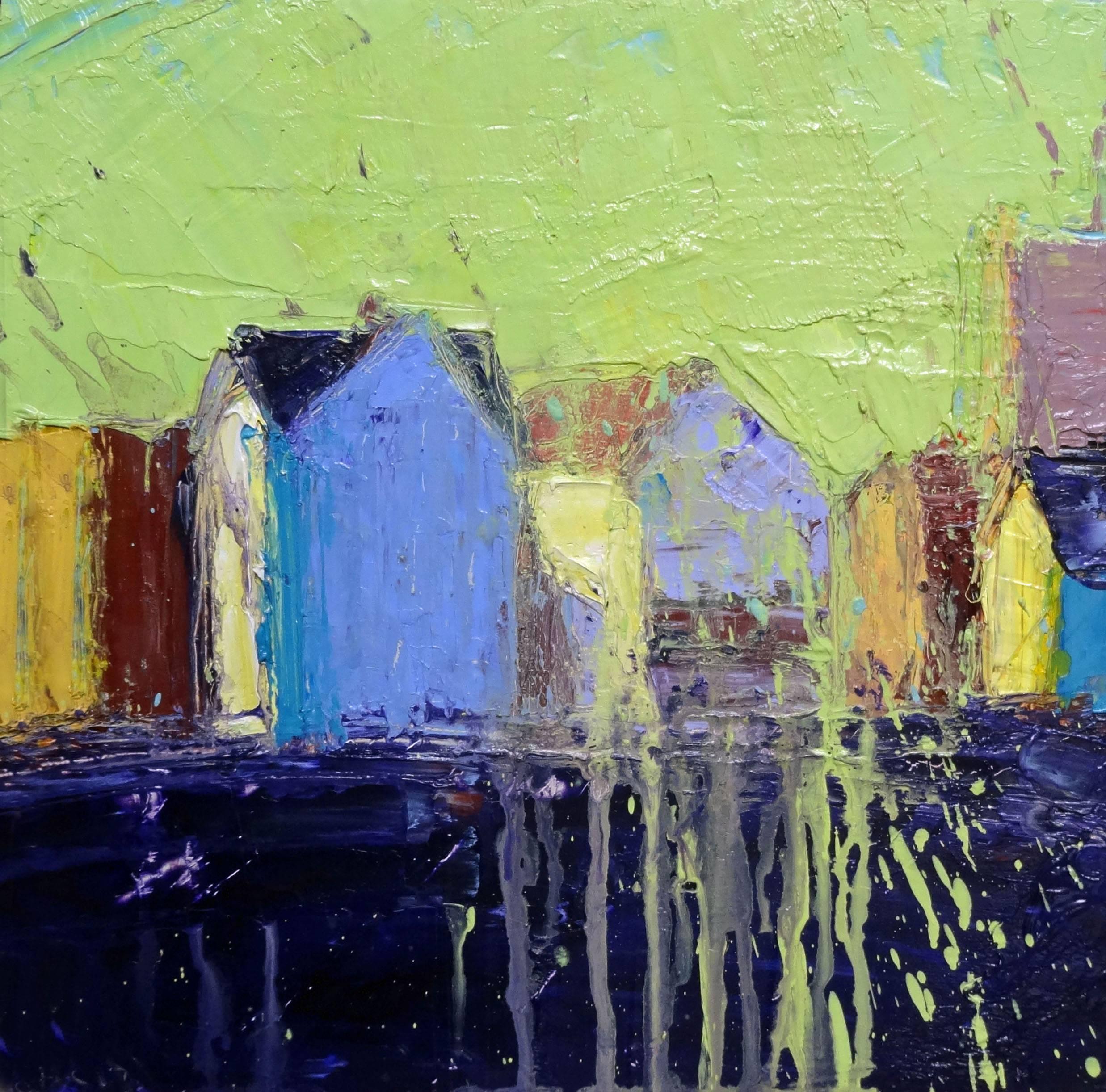 Helen Cantrell Abstract Painting - Bridgeport Winter