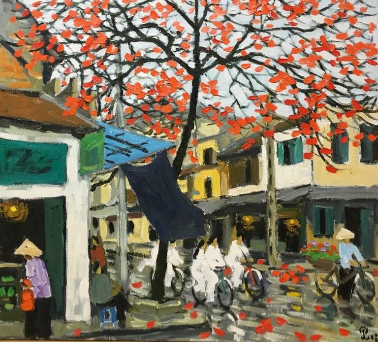 Pham Luan - Cycling Along Hang Gai Street at 1stDibs