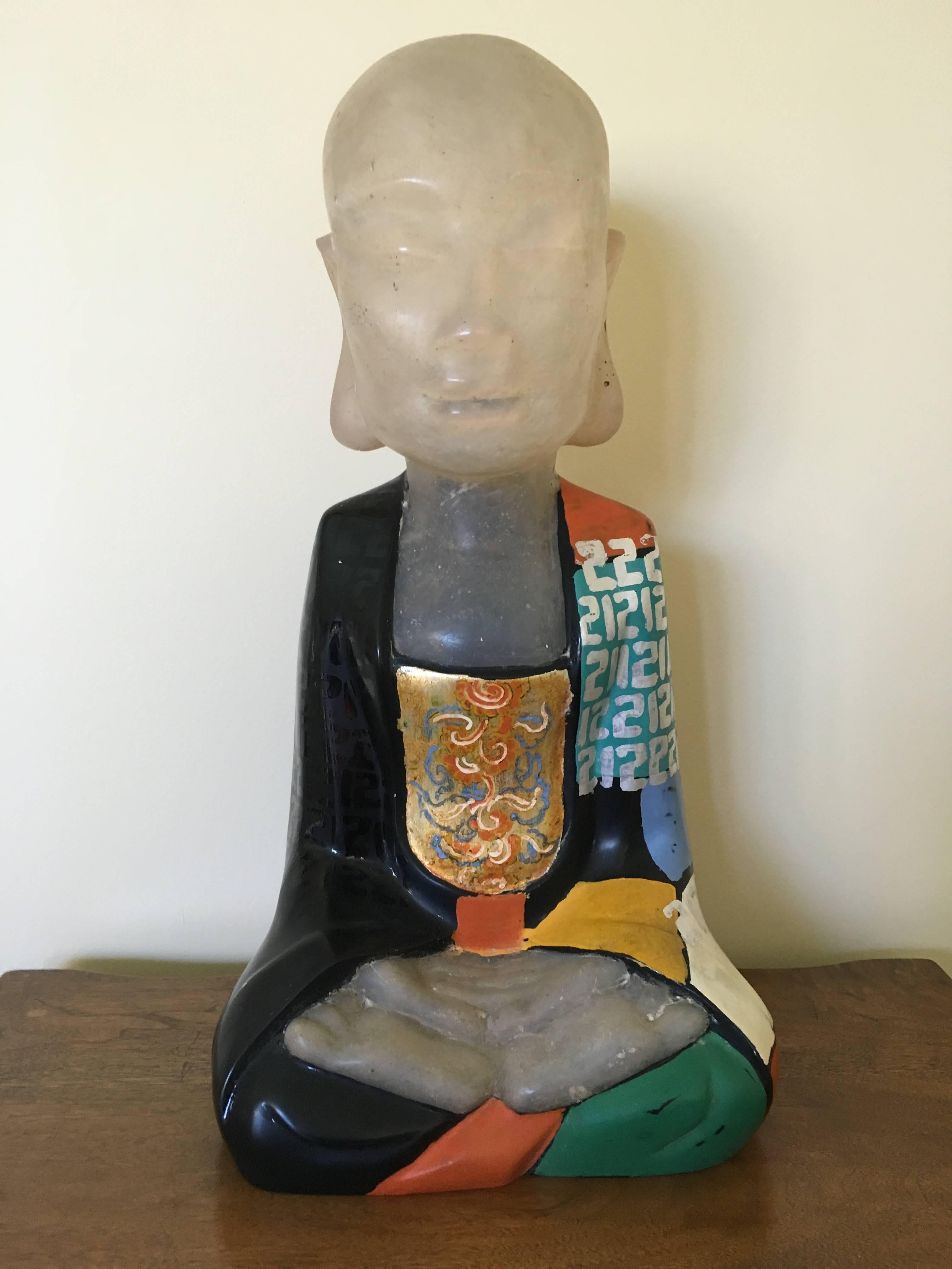 Dinh Cong Dat Figurative Sculpture - "Sitting Lotus Buddha III (Meditation Buddha)" Ding Cong Dat Sculpture Composite