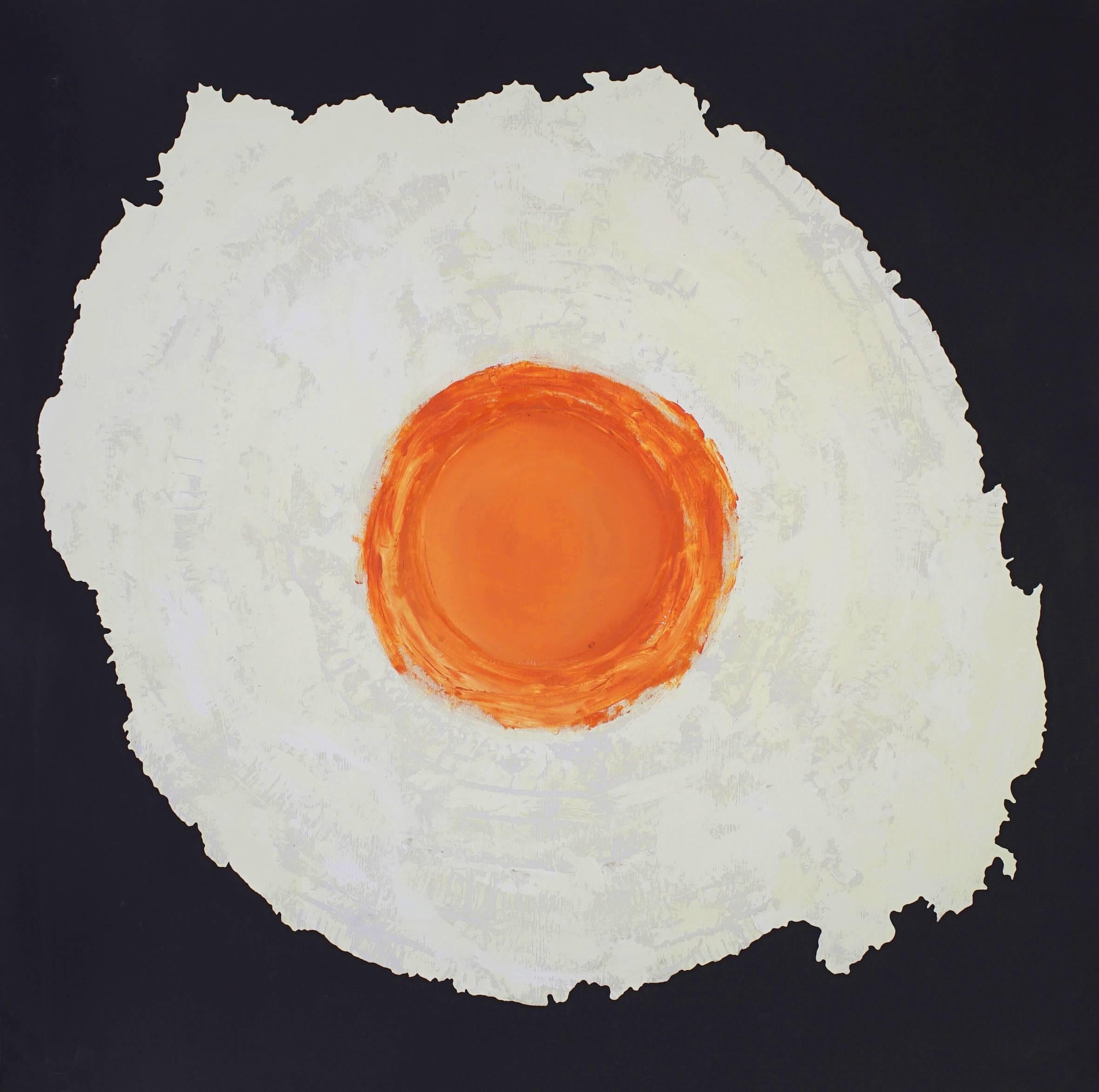 Mattia Novello Figurative Painting - 'Eternal Life' Conceptual Painting Featuring Cracked Egg