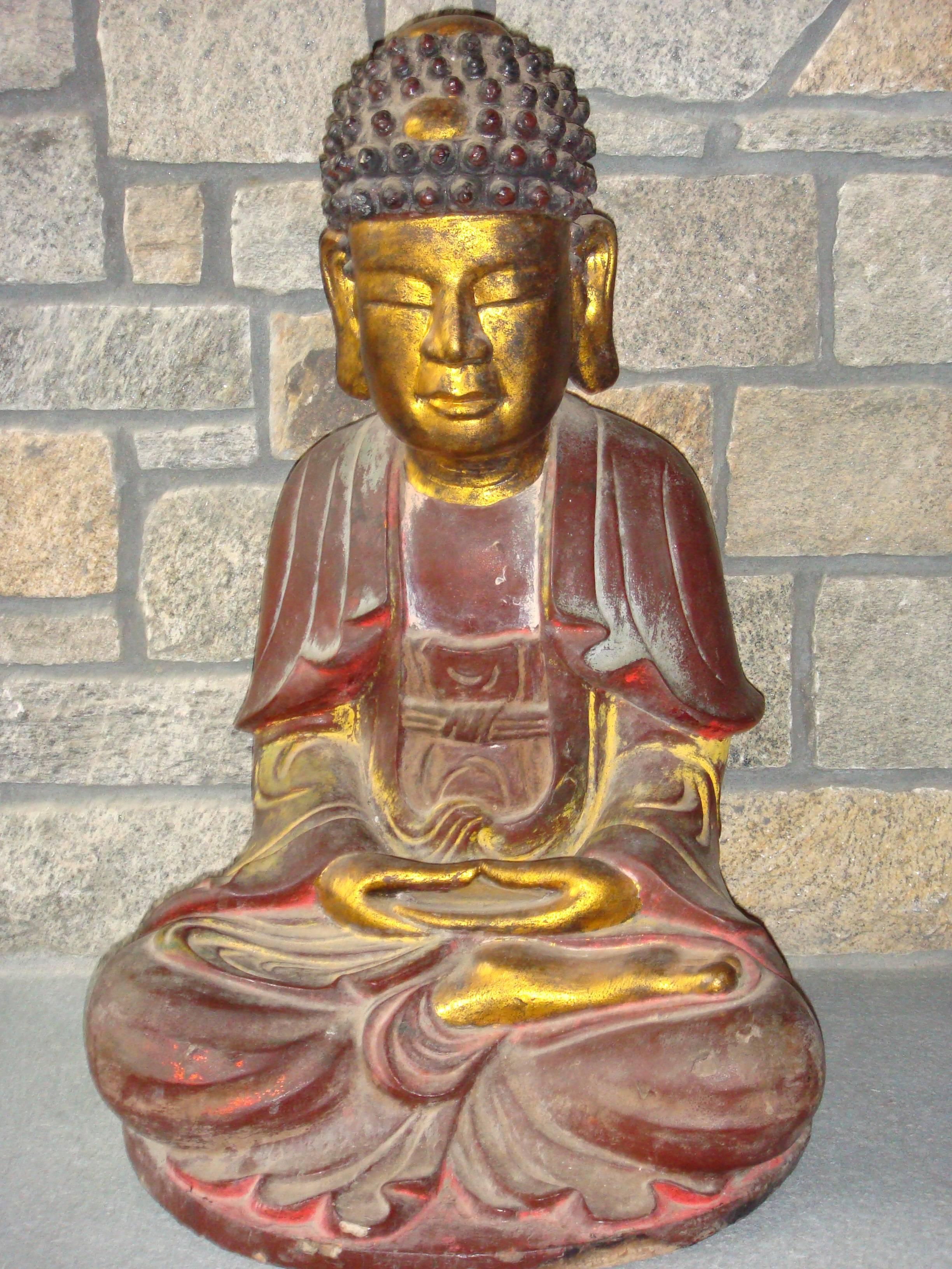 buddhist monk inside statue