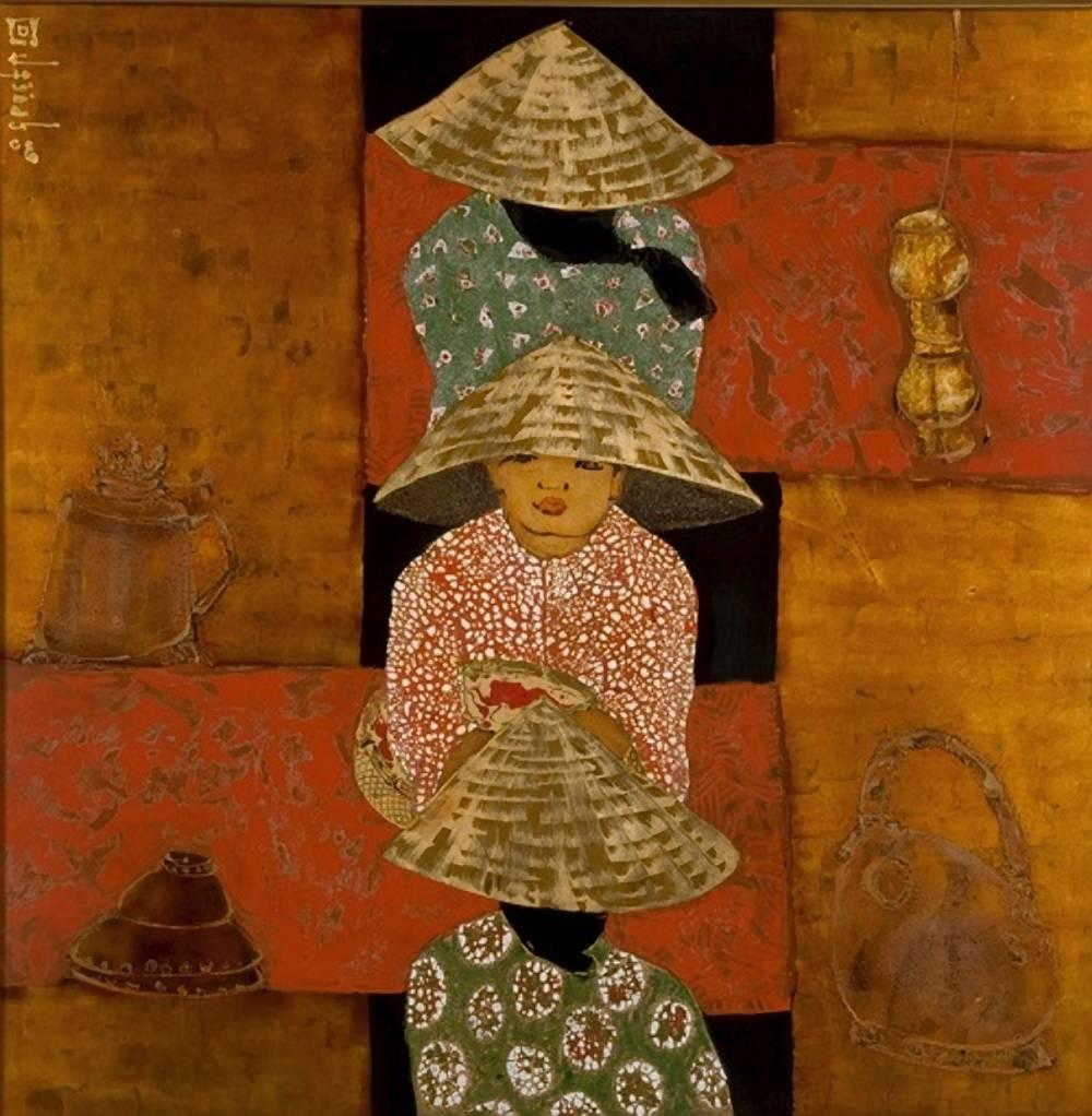 Tran Dinh Khuong Figurative Painting - Market