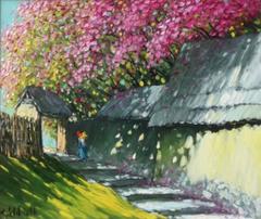 Cet été paisible, Le Thanh Son, grande peinture à l'huile impressionniste de paysage