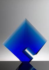 "Royal Blue Composition - Large"Tomas Brzon, Cut,Polished,Optic Glass Sculpture
