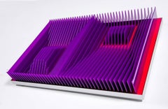 "Carré français" J Margulis Art cinétique PVC aluminium violet rouge