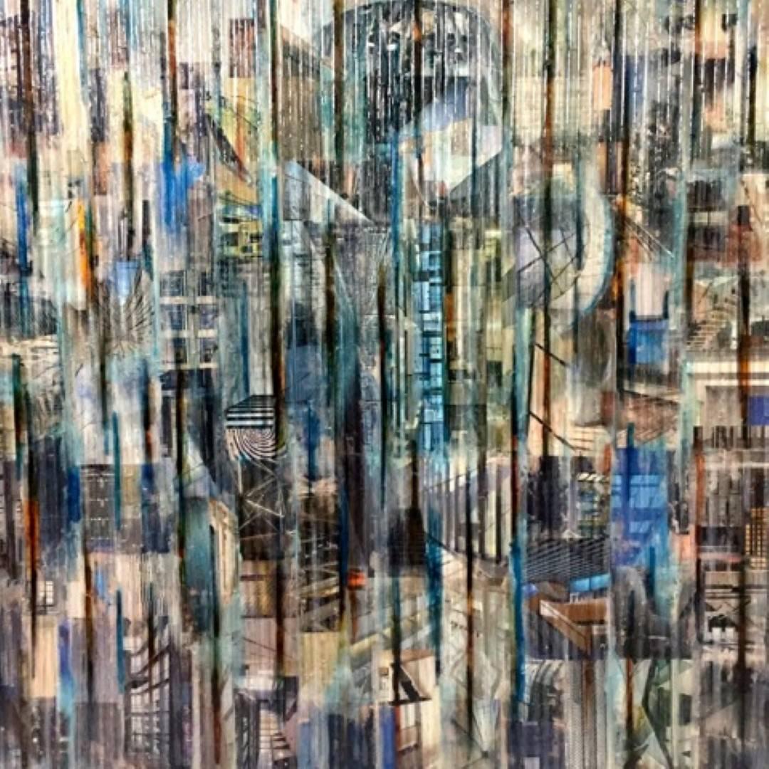 Blue Edge 1 - Mixed Media Art by Madonna Phillips