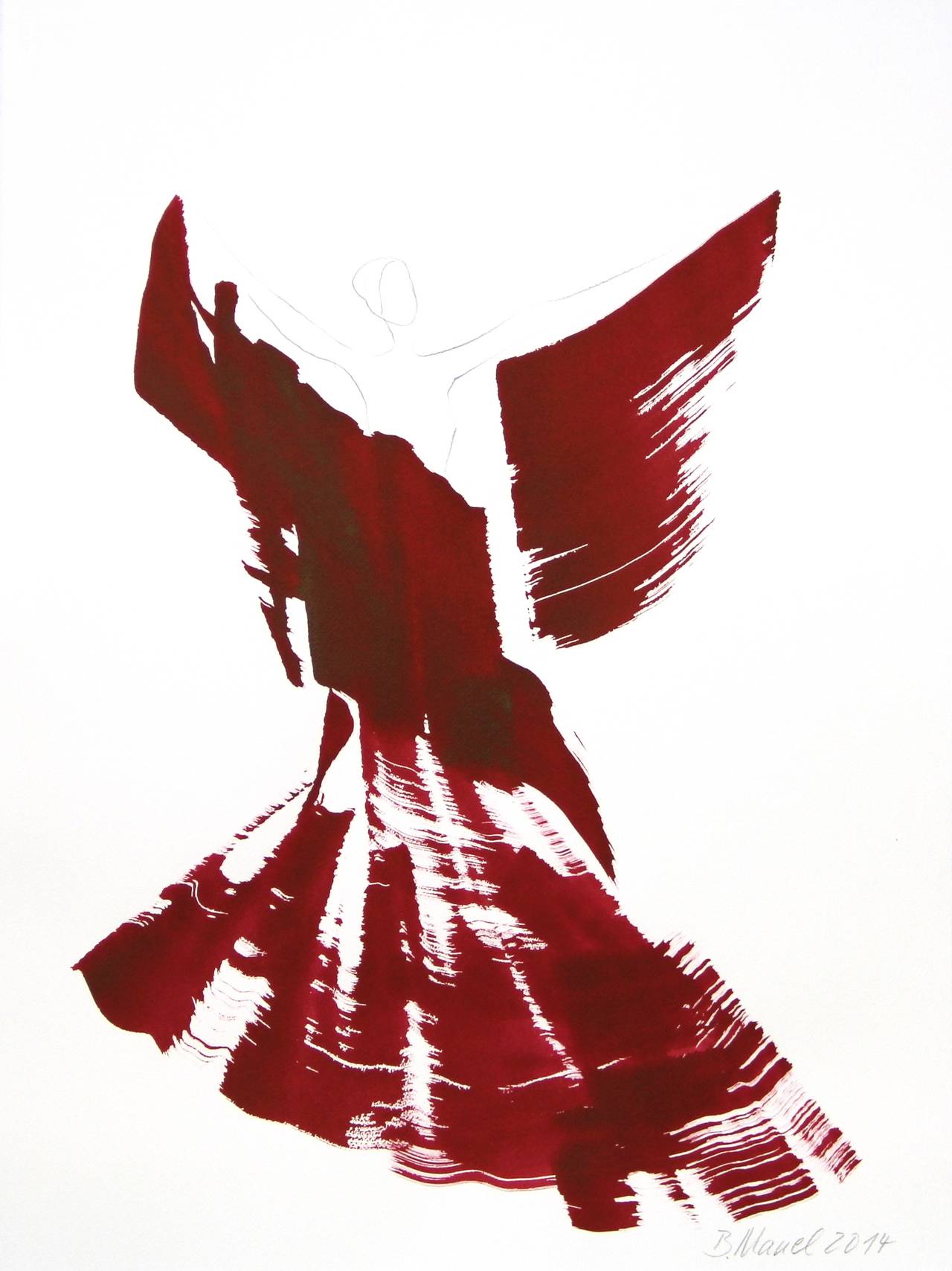Bettina Mauel Abstract Painting - The Red Cloth 47