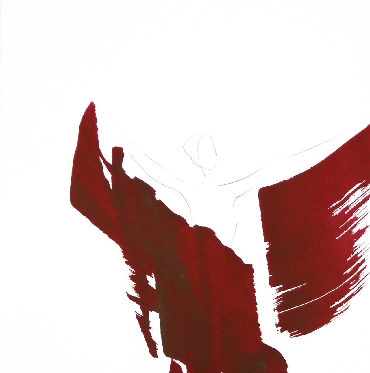 The Red Cloth 47 - Painting by Bettina Mauel
