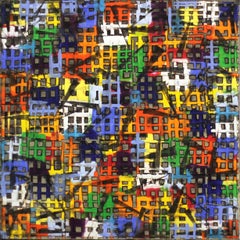 Bloc de couleurs 15-12 - Peinture à l'huile colorée originale à motif géométrique texturée