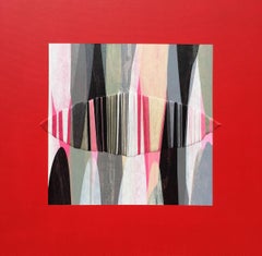 Poemes XXXVII - Red White and Black Original Mixed Media Artwork on Canvas