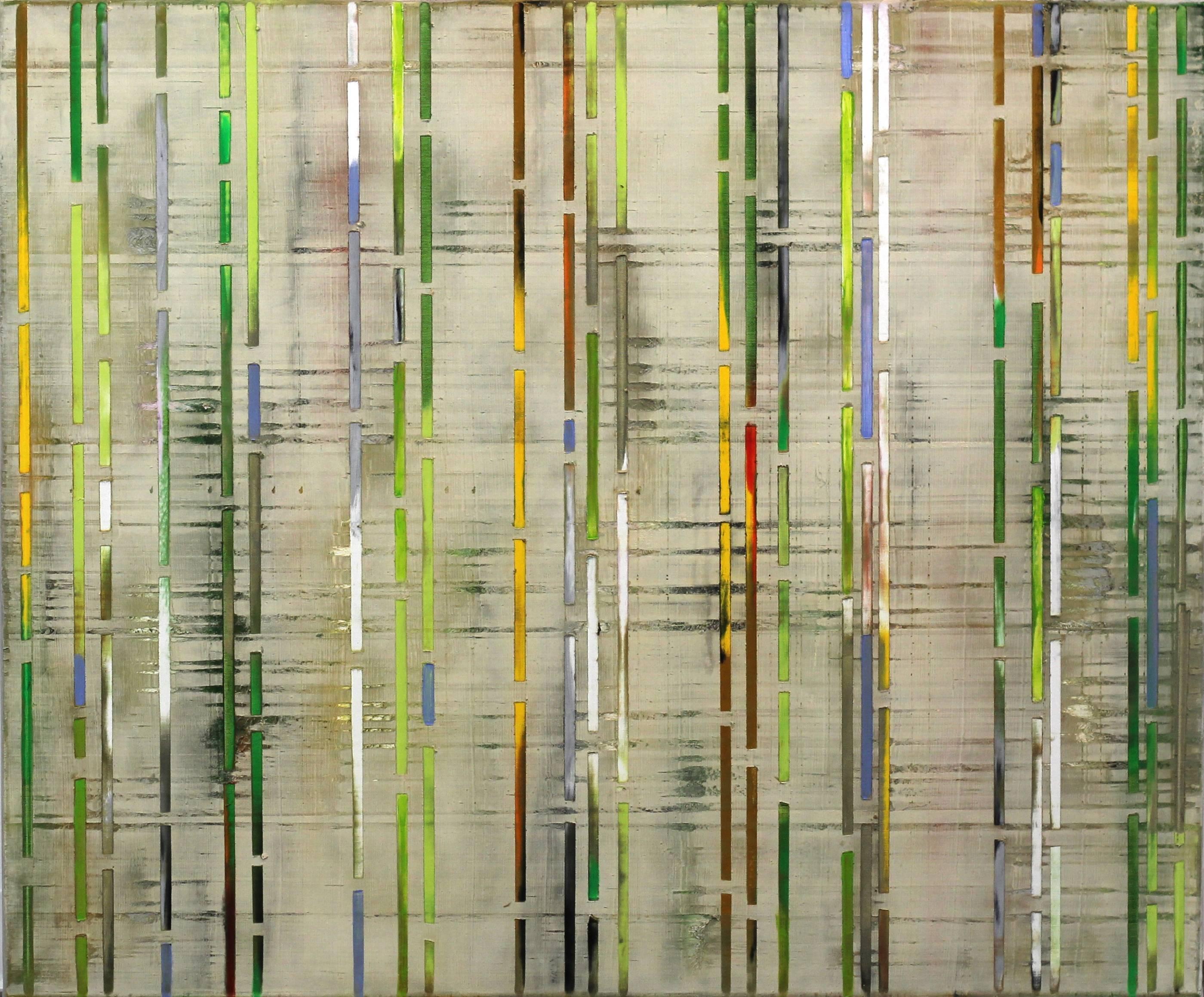 Green Stripes - Mixed Media Art by Petra Rös-Nickel