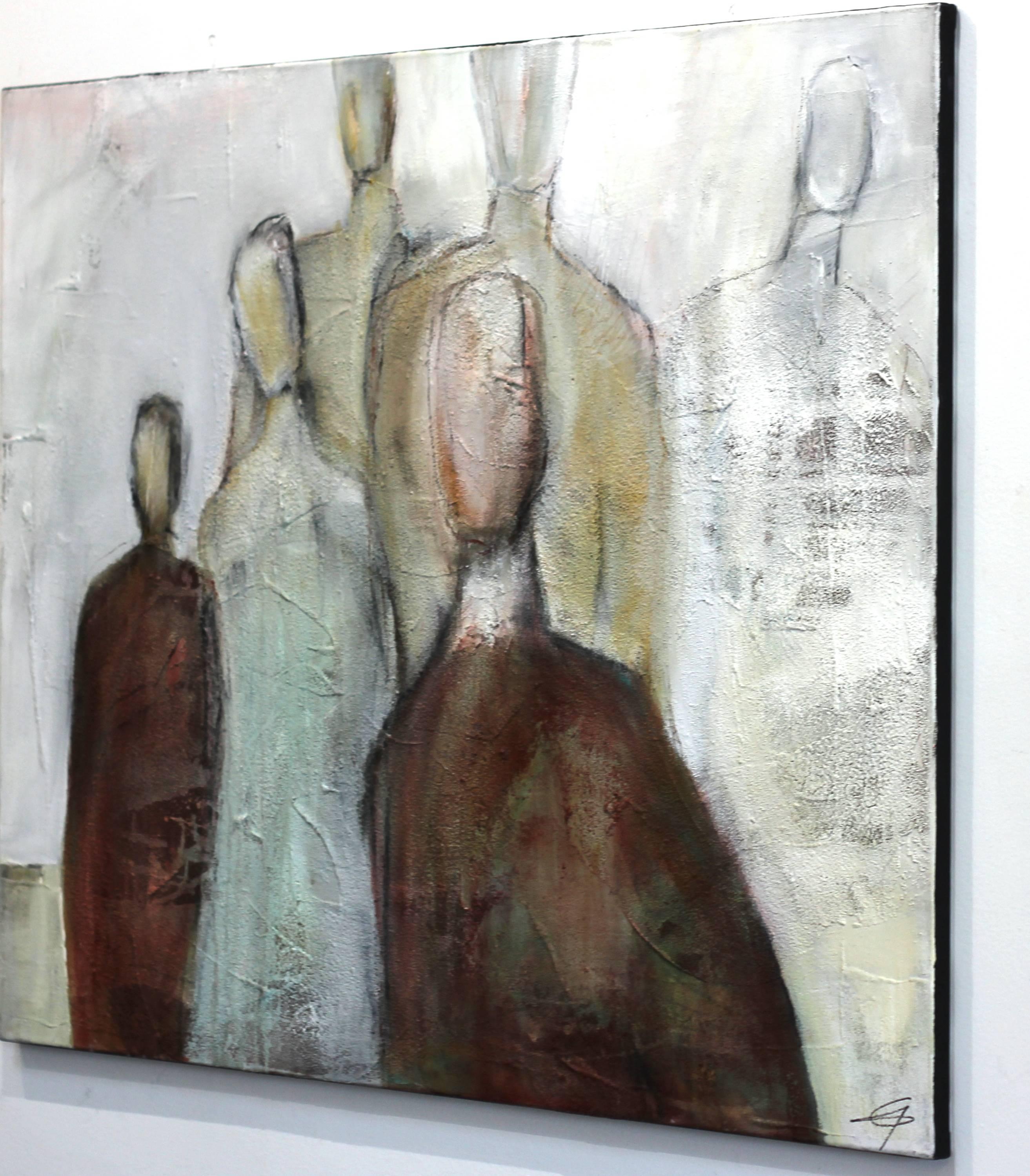 854 - Gray Figurative Painting by Edith Konrad